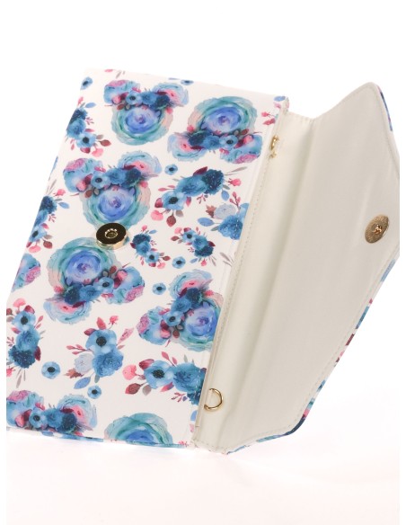 Cartera fiesta floral teal