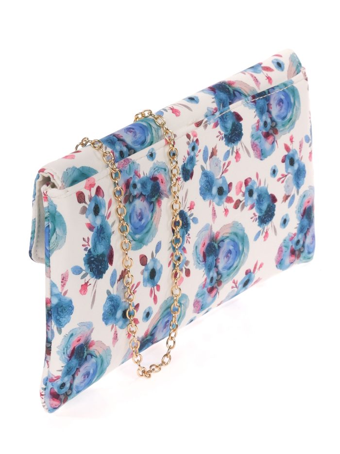 Cartera fiesta floral teal