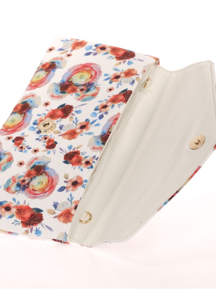 Cartera fiesta floral naranja