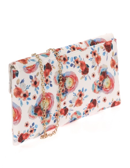 Cartera fiesta floral naranja