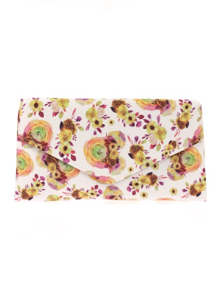 Cartera fiesta floral mostaza
