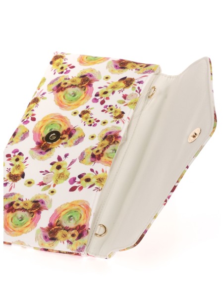 Cartera fiesta floral mostaza
