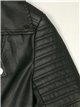 Faux leather biker jacket with topstitching black (M-XXL)
