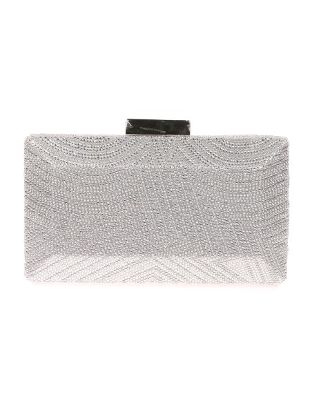 Clutch fiesta pedrería plata