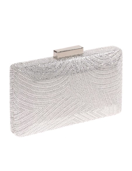 Clutch fiesta pedrería plata