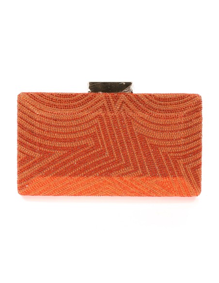Clutch fiesta pedrería naranja