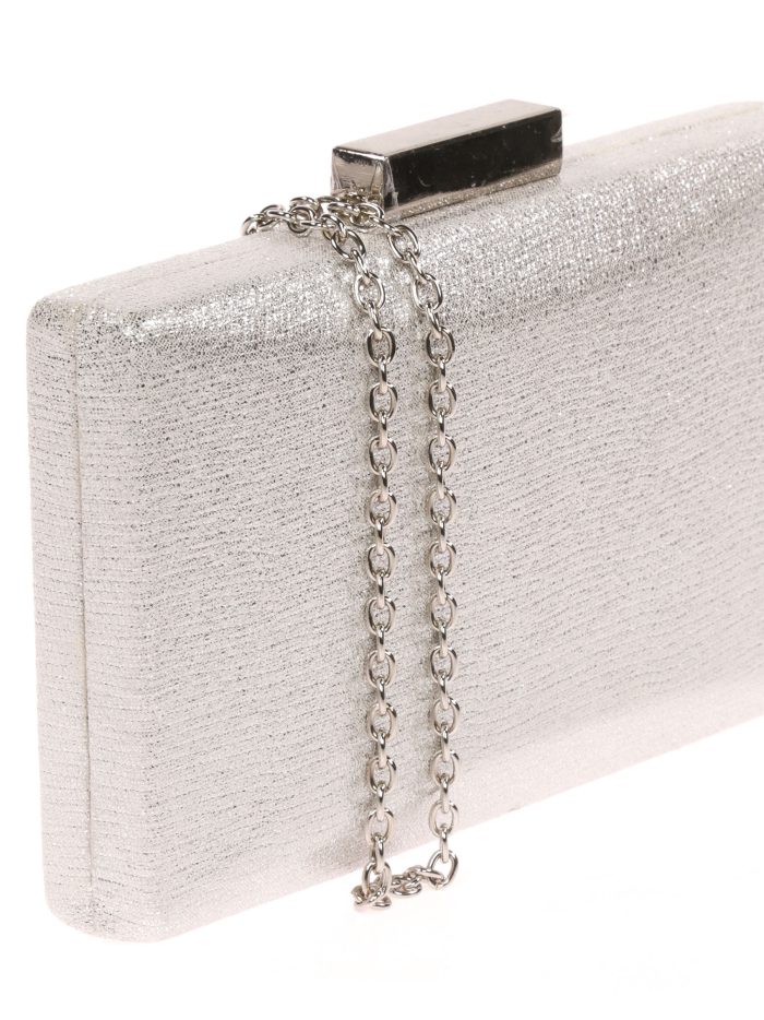 Clutch festa metalizado prata
