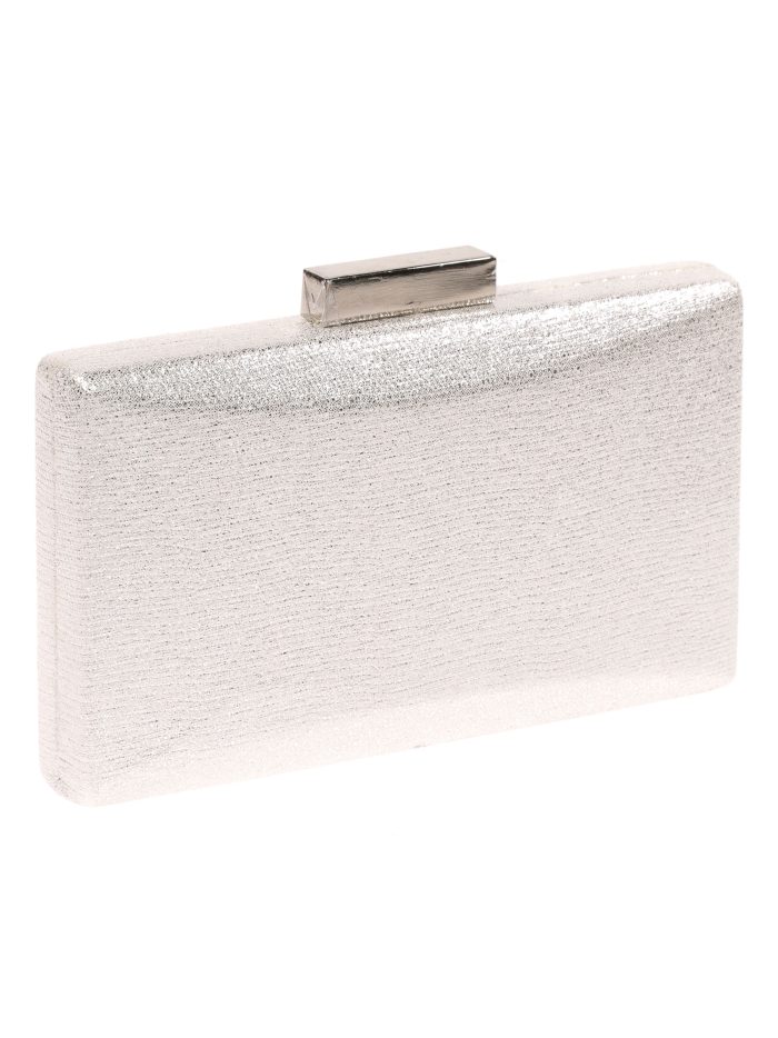 Clutch festa metalizado prata