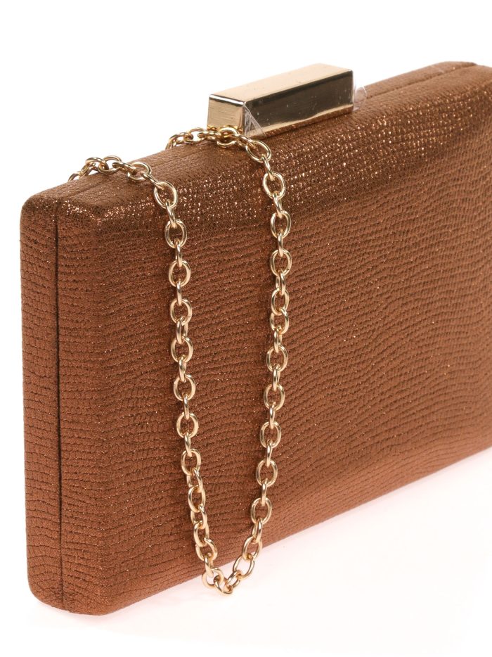 Faux leather clutch taupe