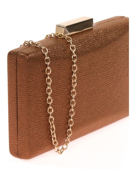Faux leather clutch taupe