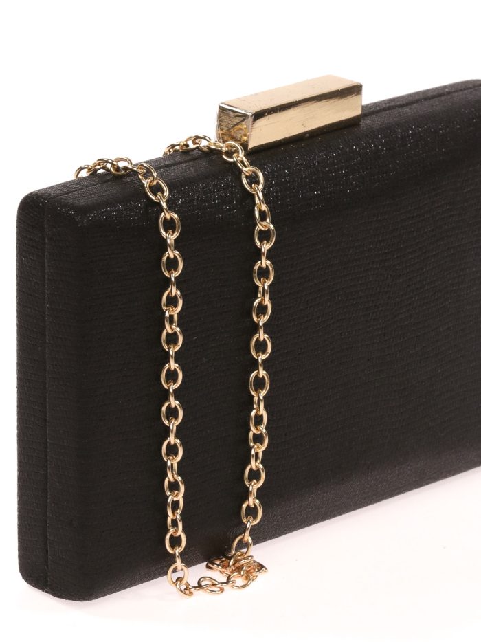 Clutch fiesta metalizado negro