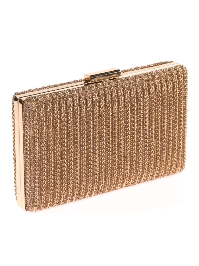 Clutch fiesta pedrería oro-claro