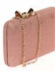 Faux leather clutch with flower rosa-palo