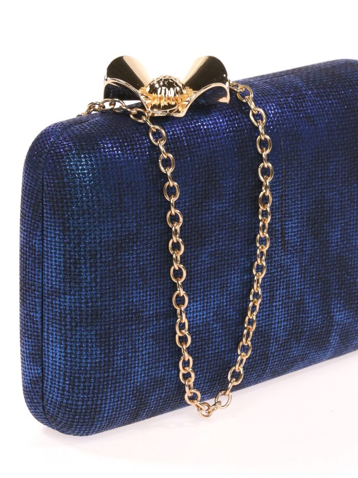 Pochette de soirée fleur bleu roi