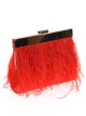 Clutch fiesta plumas rojo