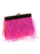 Clutch fiesta plumas fucsia