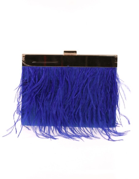 Clutch fiesta plumas azulon