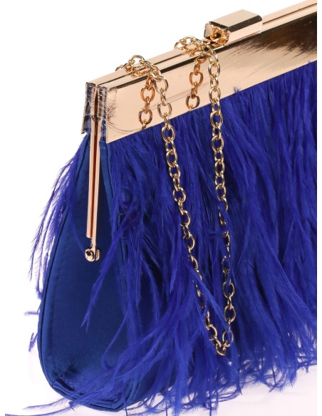 Clutch fiesta plumas azulon