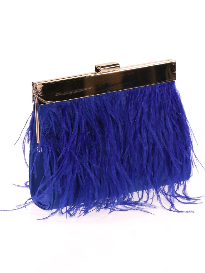 Clutch fiesta plumas azulon
