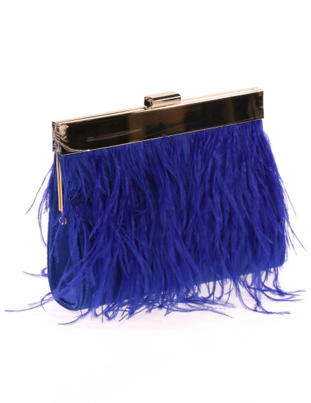 Clutch fiesta plumas azulon