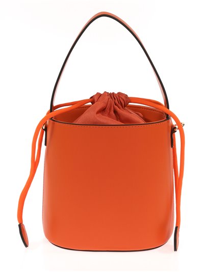 Faux leather bucket bag naranja