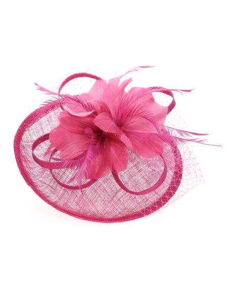 Tocado mediano plumas buganvilla