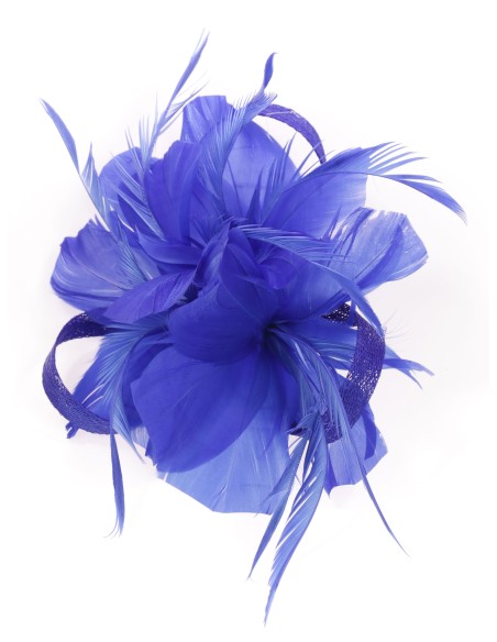 Tocado pequeño plumas azulon