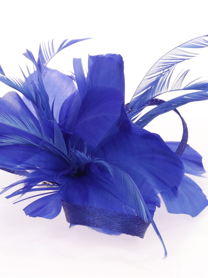 Tocado pequeño plumas azulon