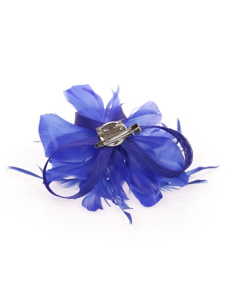 Tocado pequeño plumas azulon