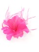 Tocado pequeño plumas fucsia