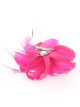 Tocado pequeño plumas fucsia