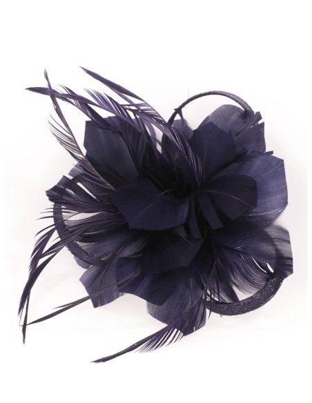 Tocado pequeño plumas marino