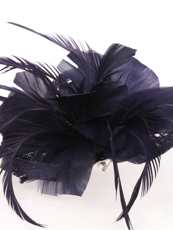 Tocado pequeño plumas marino