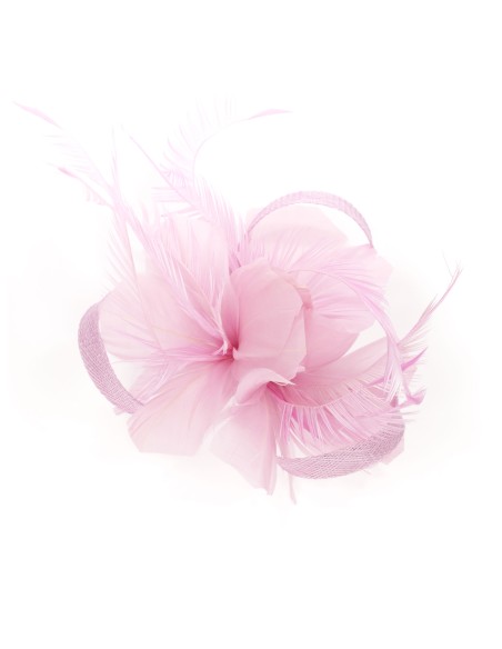 Tocado pequeño plumas lila