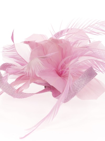 Tocado pequeño plumas lila 2