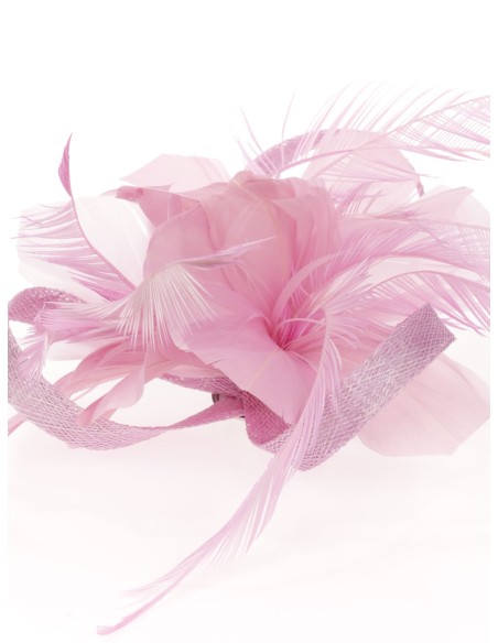 Tocado pequeño plumas lila