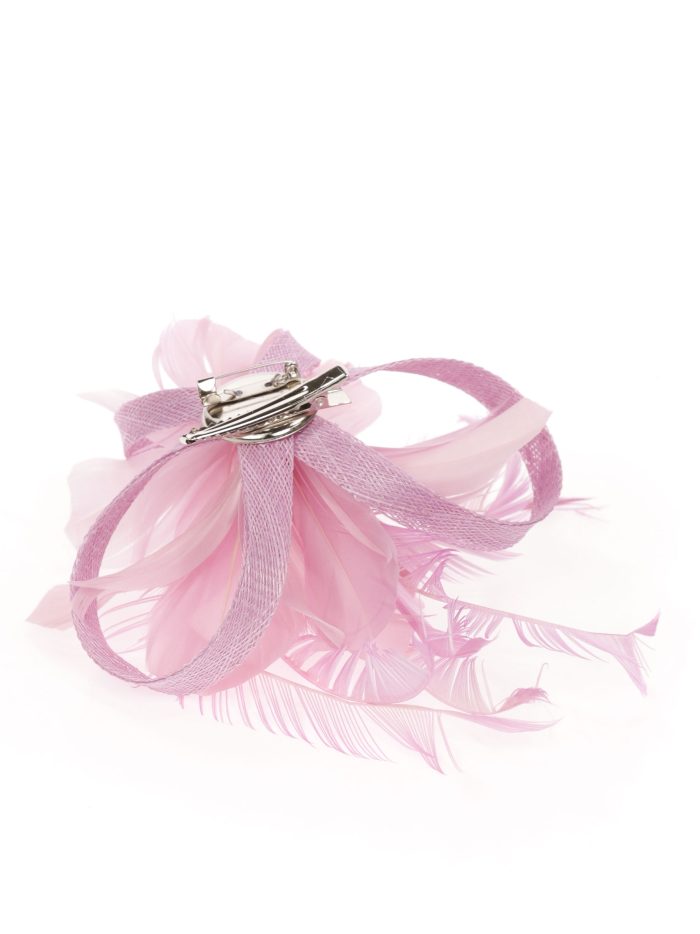 Tocado pequeño plumas lila