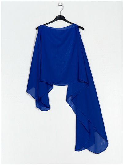 Multi-position chiffon shawl azulon
