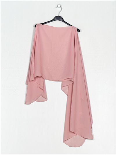 Multi-position chiffon shawl rosa-palo