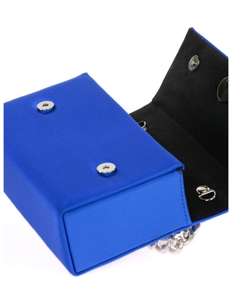 Bolso caja fiesta cadenas azulon