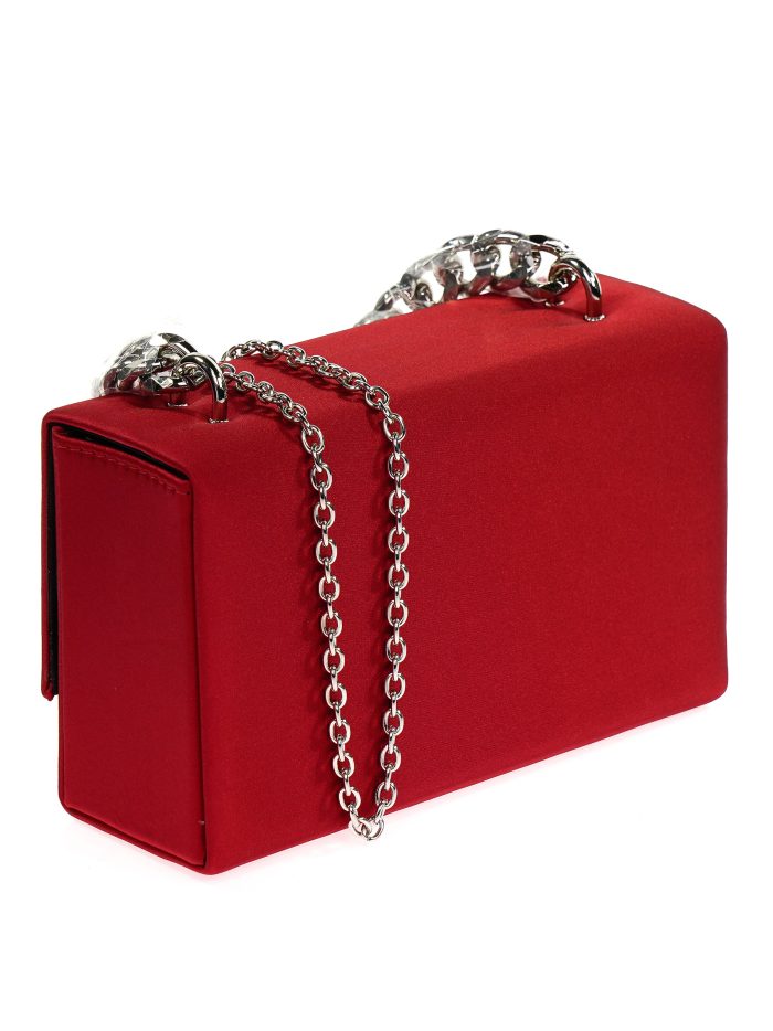 Bolso caja fiesta cadenas granate