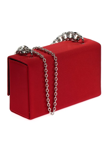 Bolso caja fiesta cadenas granate