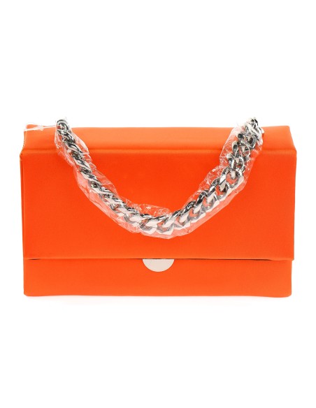 Bolso caja fiesta cadenas naranja
