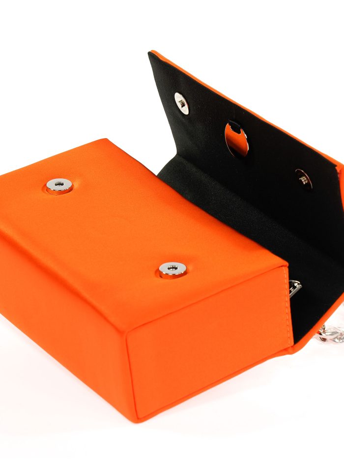 Bolso caja fiesta cadenas naranja