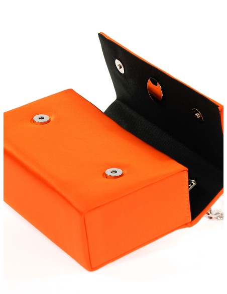Bolso caja fiesta cadenas naranja