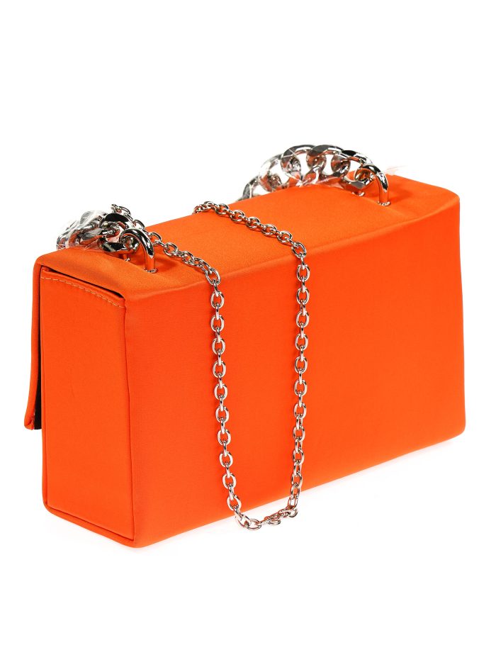 Bolso caja fiesta cadenas naranja