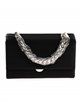 Satin clutch with chain negro