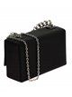 Satin clutch with chain negro