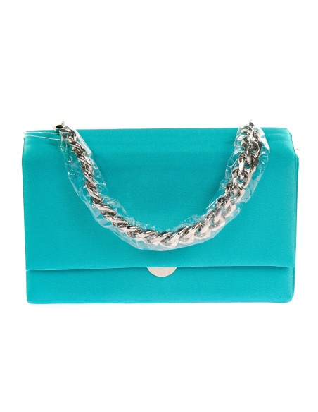 Bolso caja fiesta cadenas verde-agua