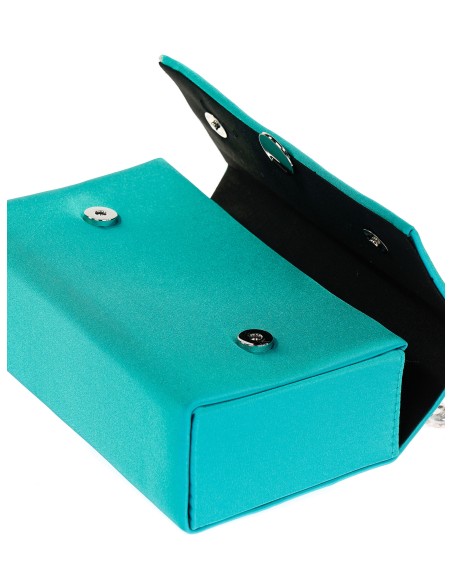 Bolso caja fiesta cadenas verde-agua